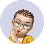 Illustrated portrait of a person with braided hair, glasses and a yellow top